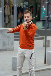 Playing violin
